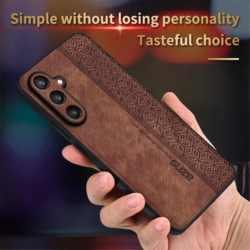AZNS For Samsung Galaxy M55 5G / C55 5G / F55 5G Case Slim Soft TPU + PU Leather Back Cover - Brown - 2