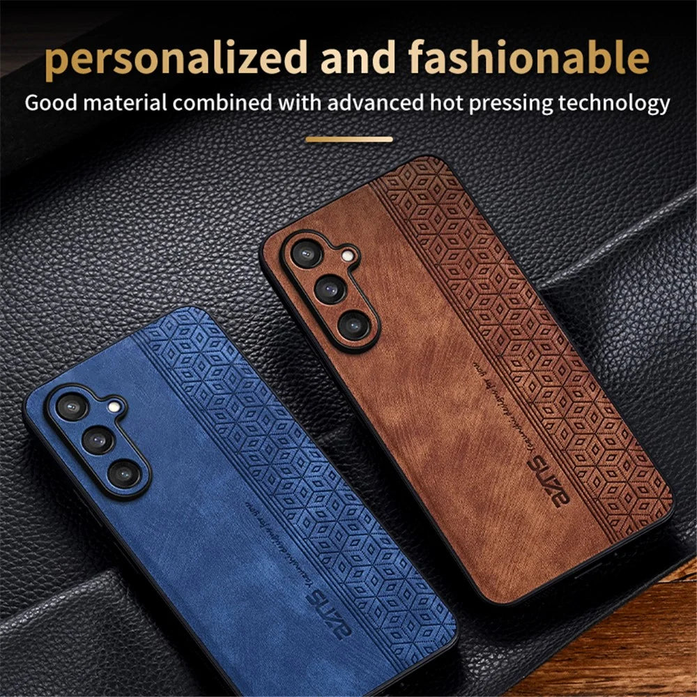 AZNS For Samsung Galaxy M55 5G / C55 5G / F55 5G Case Slim Soft TPU + PU Leather Back Cover - Brown - 4