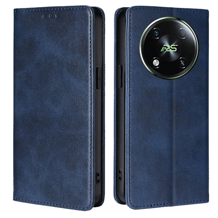 For itel RS4 4G   Mobile Phone Stand Case Calf Texture Leather Cover Cell Phone Accessory - Sapphire - 1