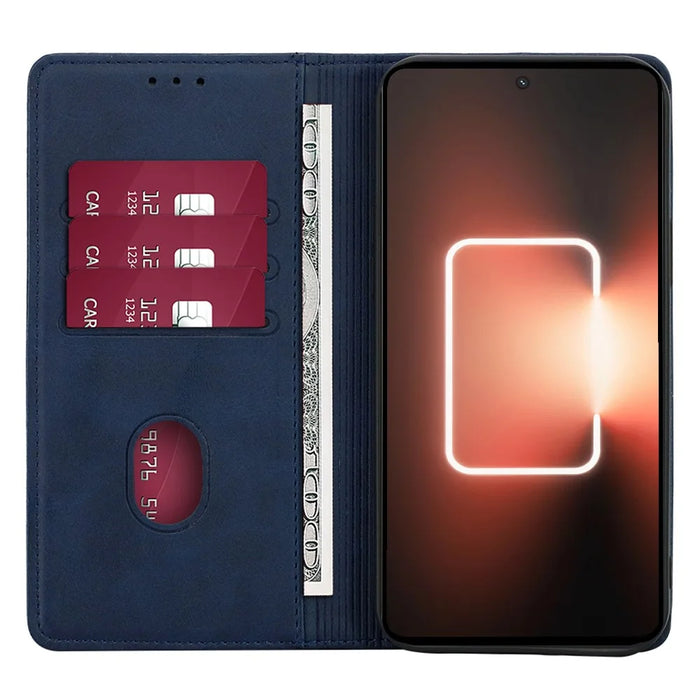 For itel RS4 4G   Mobile Phone Stand Case Calf Texture Leather Cover Cell Phone Accessory - Sapphire - 2