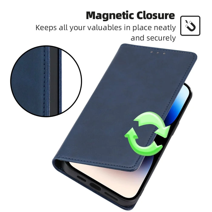 For itel RS4 4G   Mobile Phone Stand Case Calf Texture Leather Cover Cell Phone Accessory - Sapphire - 4
