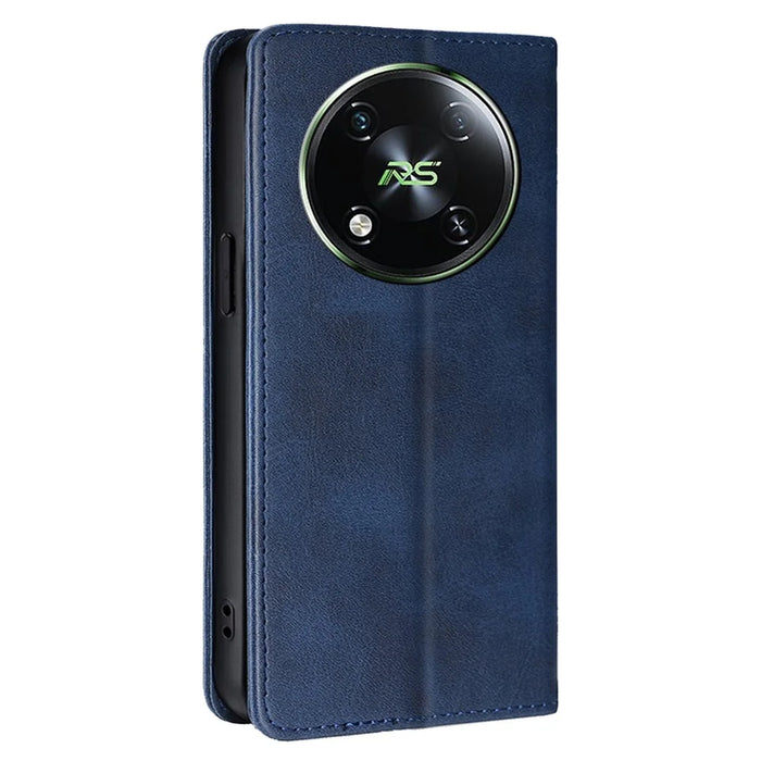 For itel RS4 4G   Mobile Phone Stand Case Calf Texture Leather Cover Cell Phone Accessory - Sapphire - 6
