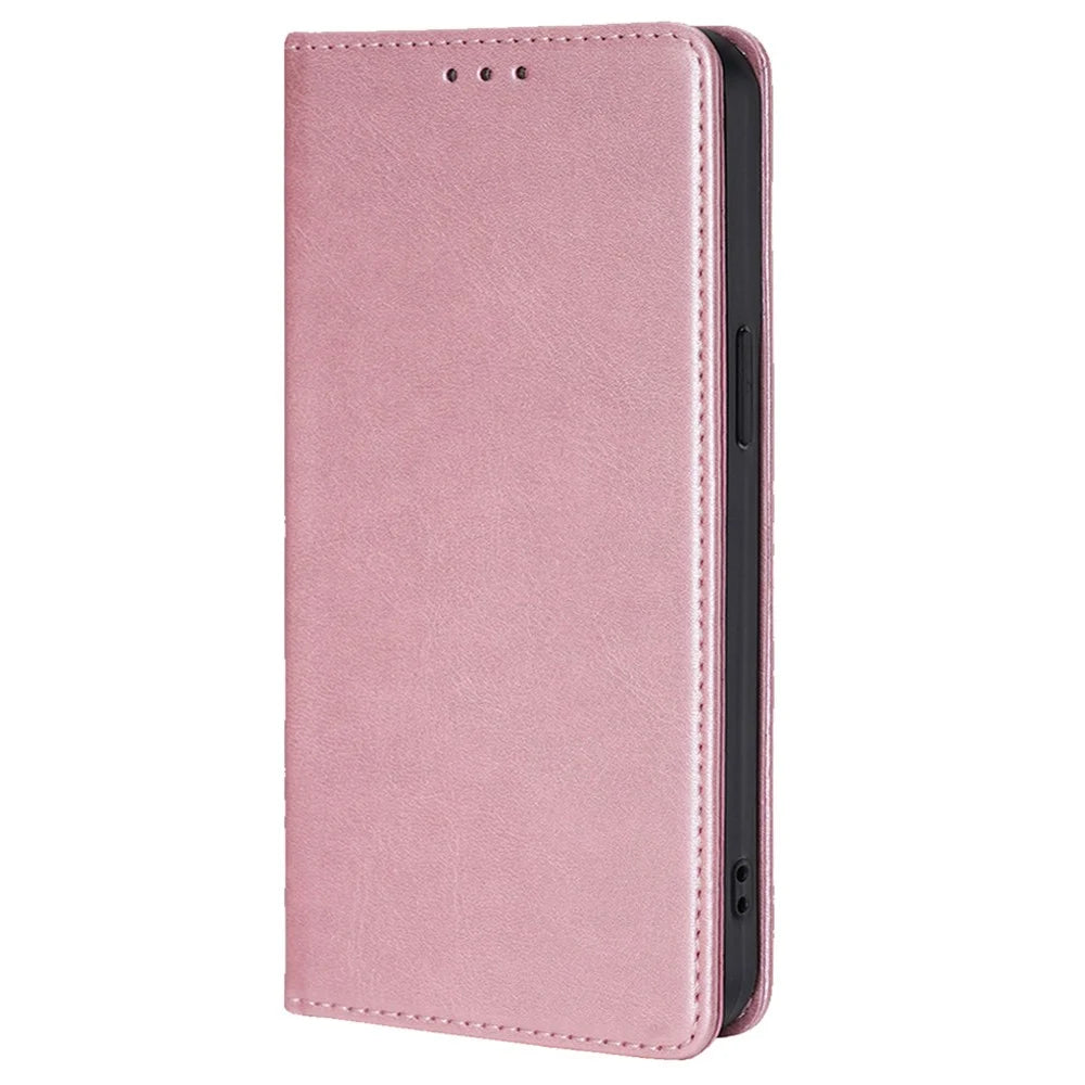 For Infinix Note 40 Pro 4G Case PU Leather Calf Texture Phone Cover Hidden Magnetic Adsorption - Rose Gold - 5