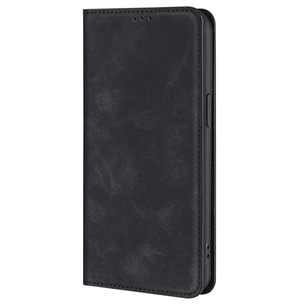 For Infinix Note 40 Pro 4G Case PU Leather Magnetic Adsorption Folding Stand Phone Cover - Black - 7