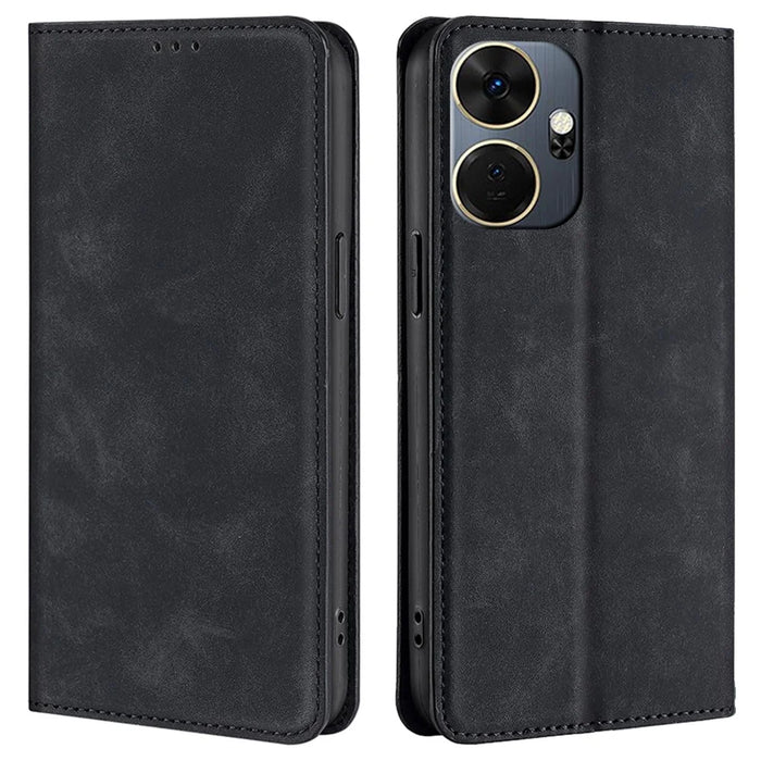 For itel P55+   Phone Case PU Leather Shockproof Cover - Black - 1
