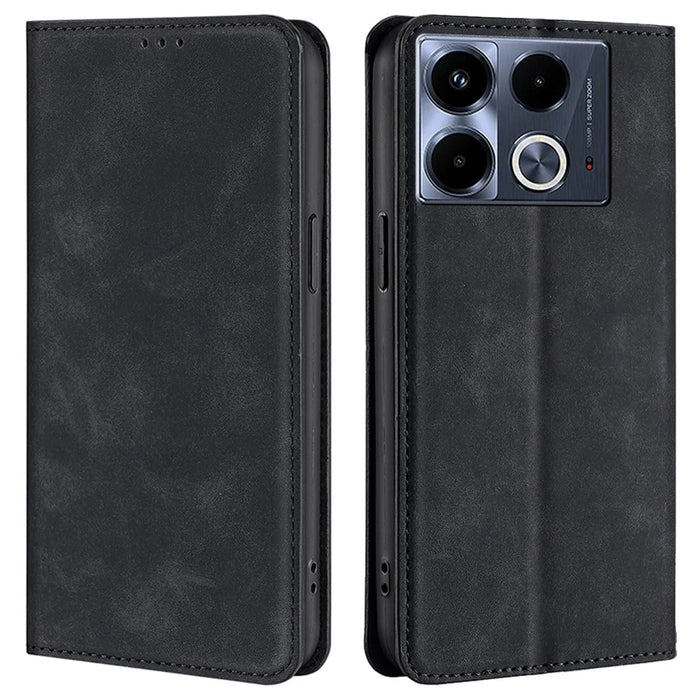 For Infinix Note 40 Case PU Leather Phone Card Slots Cover Skin-Touch Feeling - Black - 1