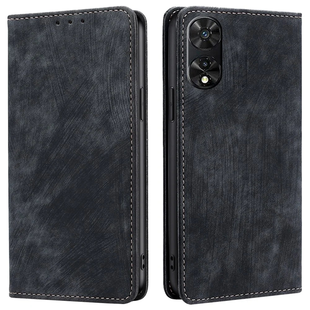 For TCL 505   Phone Case RFID Blocking Wallet Stand Anti-Scratch PU Leather Cover - Black - 1