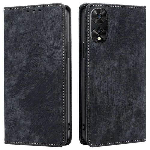 For TCL 505   Phone Case RFID Blocking Wallet Stand Anti-Scratch PU Leather Cover - Black - 1