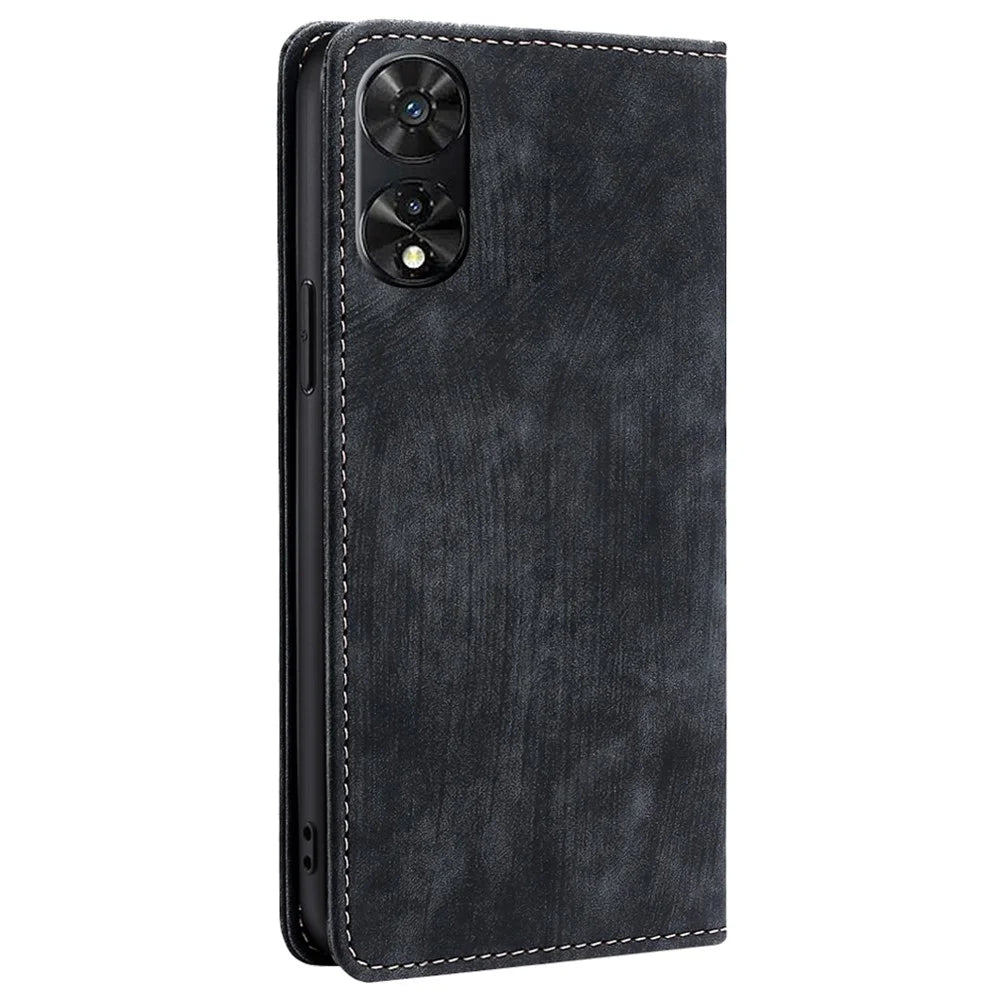 For TCL 505   Phone Case RFID Blocking Wallet Stand Anti-Scratch PU Leather Cover - Black - 7