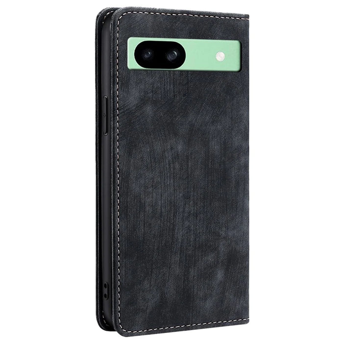 For Google Pixel 8a Wallet Case RFID Blocking Stand Leather Phone Cover - Black - 7