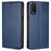 For TCL 505 Shockproof Phone Case Anti-Scratch Leather Flip Cover Cell Phone Accessories   - Blue - 1