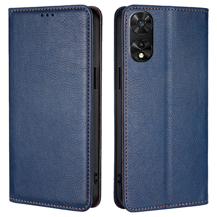 For TCL 505 Shockproof Phone Case Anti-Scratch Leather Flip Cover Cell Phone Accessories   - Blue - 1