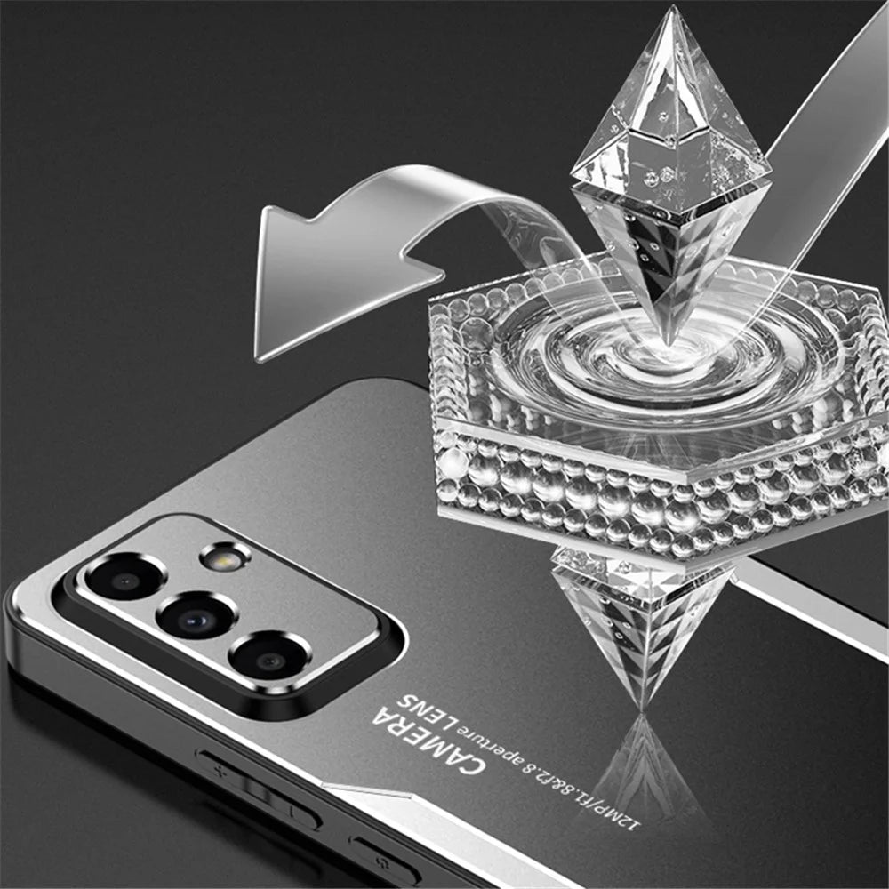 For Samsung Galaxy M55 5G / C55 5G / F55 5G Case Aluminum Alloy+PC+TPU Military Drop Protection Phone Cover - Silver - 5