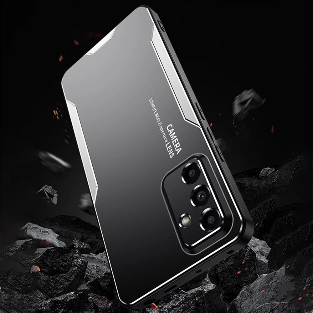 For Samsung Galaxy M55 5G / C55 5G / F55 5G Case Aluminum Alloy+PC+TPU Military Drop Protection Phone Cover - Silver - 6