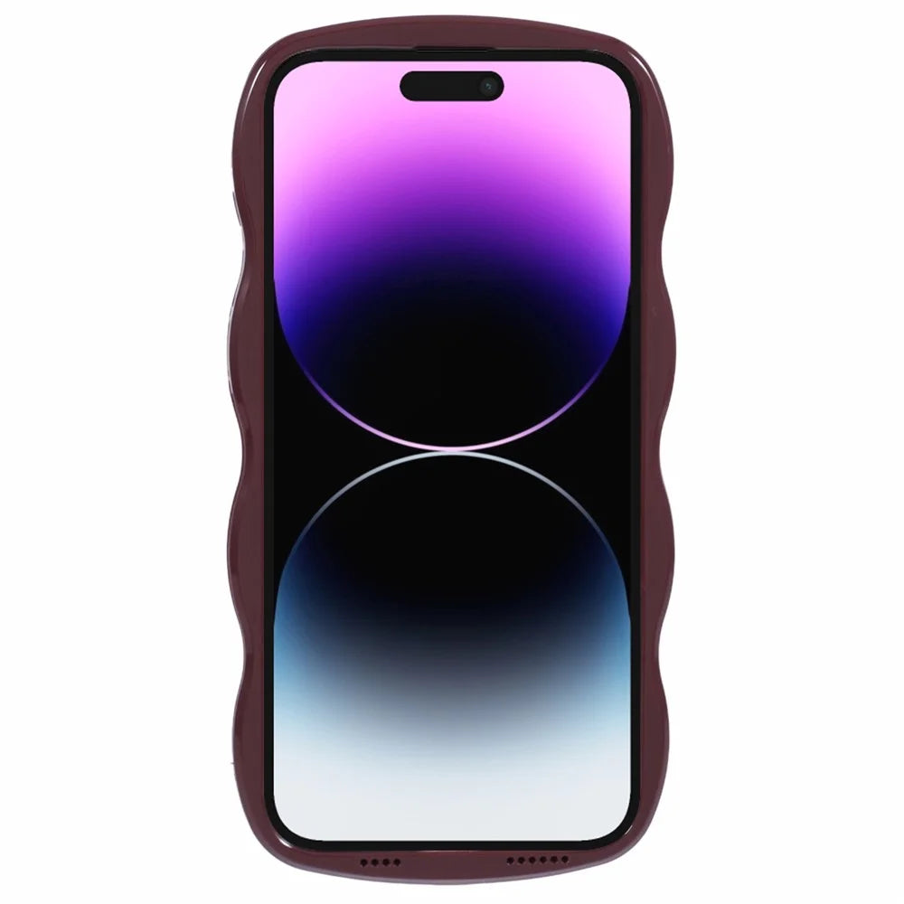 WT Series for iPhone 14 Pro Max Case Wave Frame Anti-Scratch TPU+PC Phone Cover - Wine Red - 2