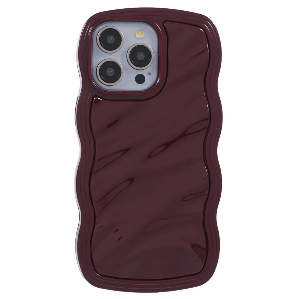 WT Series for iPhone 14 Pro Case Wave Edge TPU+PC Protective Phone Cover - Wine Red - 1