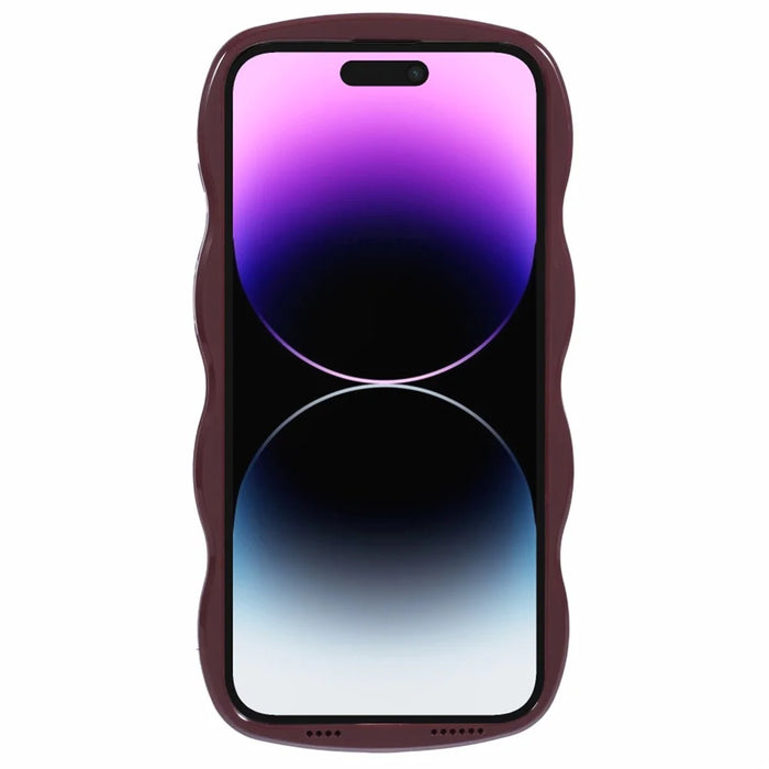 WT Series for iPhone 14 Pro Case Wave Edge TPU+PC Protective Phone Cover - Wine Red - 2