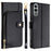 For OnePlus Nord CE4 5G Case PU Leather Folding Stand Phone Cover Zipper Wallet Purse - Black - 1