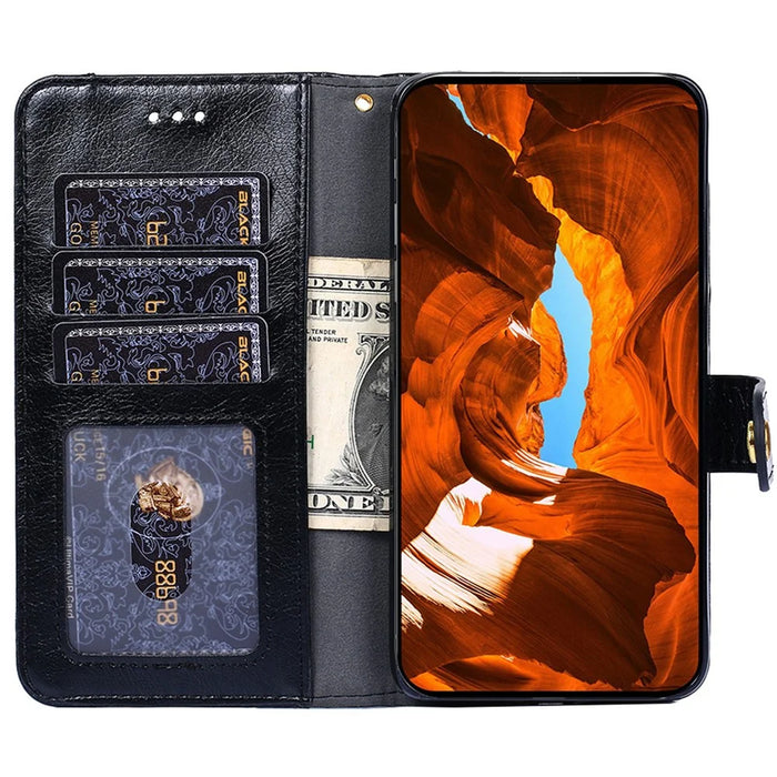 For OnePlus Nord CE4 5G Case PU Leather Folding Stand Phone Cover Zipper Wallet Purse - Black - 2