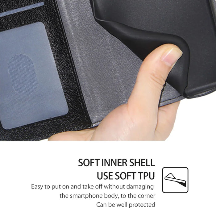 For OnePlus Nord CE4 5G Case PU Leather Folding Stand Phone Cover Zipper Wallet Purse - Black - 7