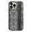 For iPhone 14 Pro Max Incomplete Cover Snake Texture PC+PU Leather Phone Case - Black - 1