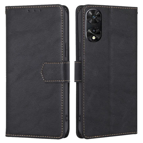 For TCL 505 RFID Blocking Leather Cover with Wallet Cell Phone Accessories   - Black - 1