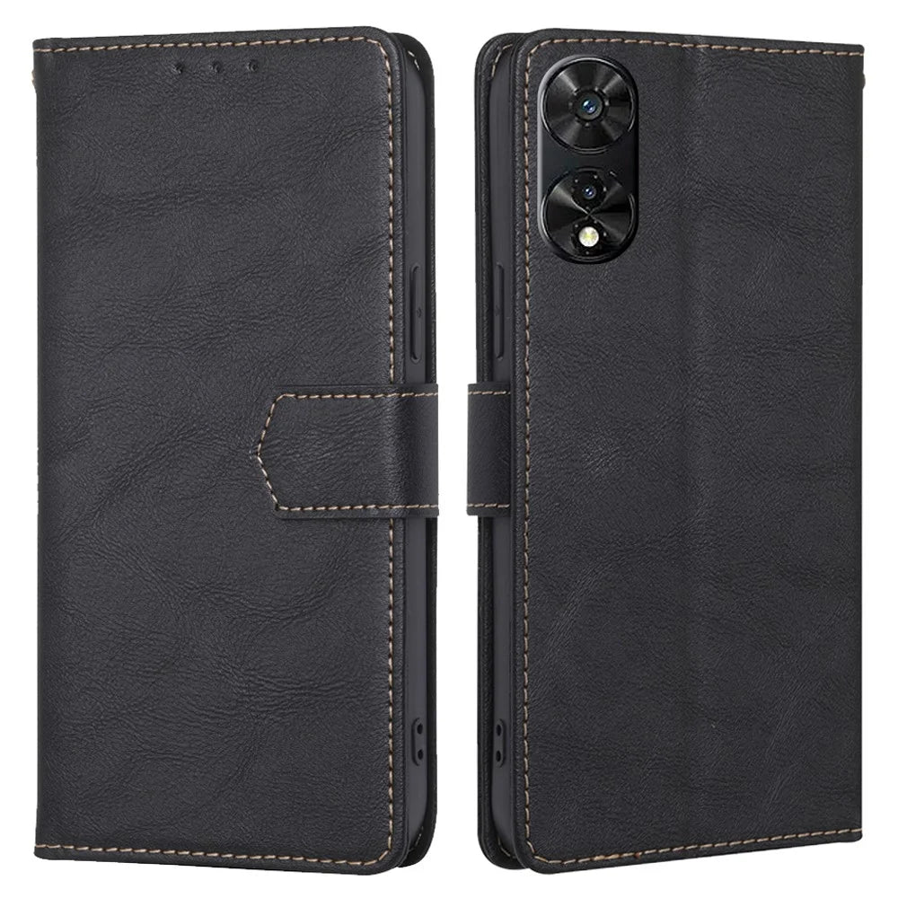 For TCL 505 RFID Blocking Leather Cover with Wallet Cell Phone Accessories   - Black - 1