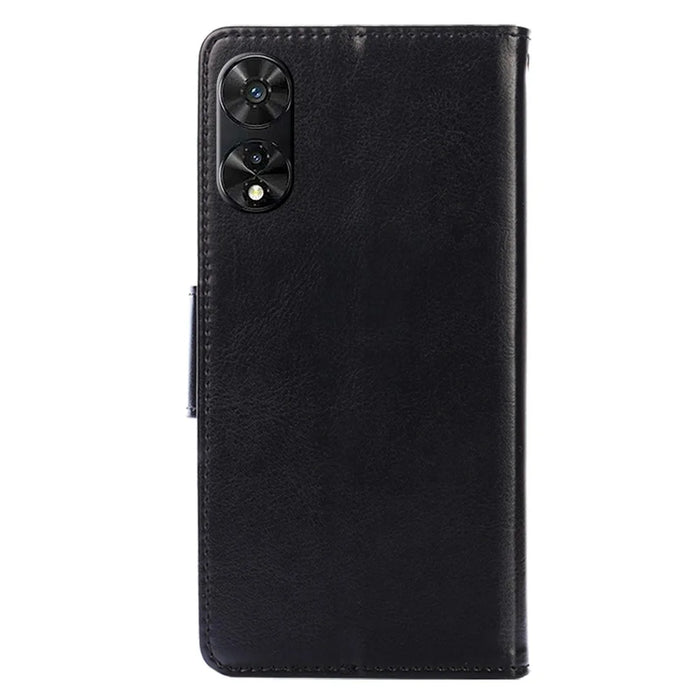 For TCL 505 Shockproof Phone Case PU Leather+TPU Shell   Phone Stand Cover Wallet - Black - 7