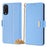 For TCL 505 Wallet Case Anti-Scratch PU Leather Card Slots Phone Cover with Straps - Blue - 1
