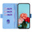 For TCL 505 Wallet Case Anti-Scratch PU Leather Card Slots Phone Cover with Straps - Blue - 2