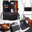 For TCL 505 Case Card Holder Zipper Wallet Folding Stand Leather Phone Cover with 2 Straps - Black - 3