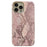 For iPhone 15 Pro Case Lacquered Snake Texture PU Leather+PC Phone Cover - Pink - 1