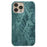Phone Case for iPhone 13 Pro Max PU Leather+PC Phone Cover with Lacquered Snake Texture - Blackish Green - 1