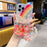 For iPhone 15 Pro Flower Rainbow Pattern Mobile Phone Case Solid Silicone Phone Shell - Rose - 2