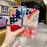 For iPhone 15 Pro Flower Rainbow Pattern Mobile Phone Case Solid Silicone Phone Shell - Rose - 4