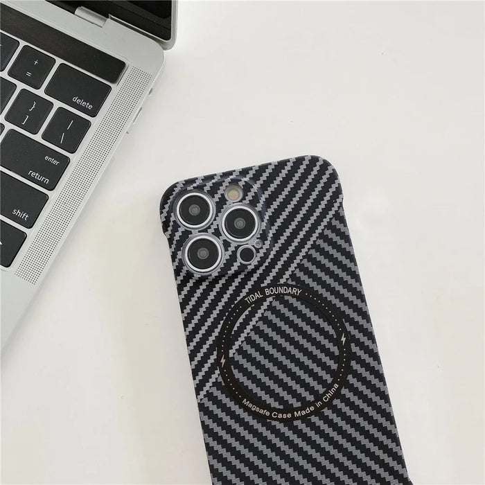 For iPhone 14 Pro Phone Case Slim-Fit Frameless PC Phone Shell Compatible with Magsafe - Black - 2