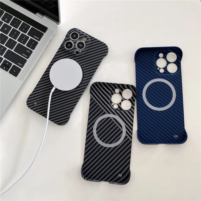 For iPhone 14 Pro Phone Case Slim-Fit Frameless PC Phone Shell Compatible with Magsafe - Black - 4