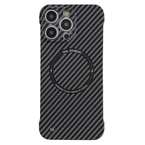For iPhone 14 Pro Max Anti-Scratch Case Frameless PC Phone Back Cover Compatible with Magsafe - Black - 1