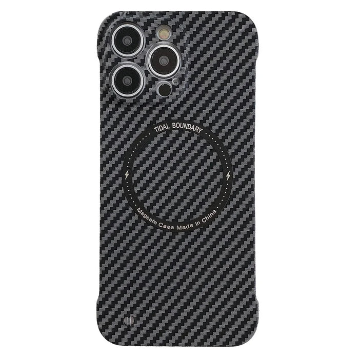 For iPhone 14 Pro Max Anti-Scratch Case Frameless PC Phone Back Cover Compatible with Magsafe - Black - 1