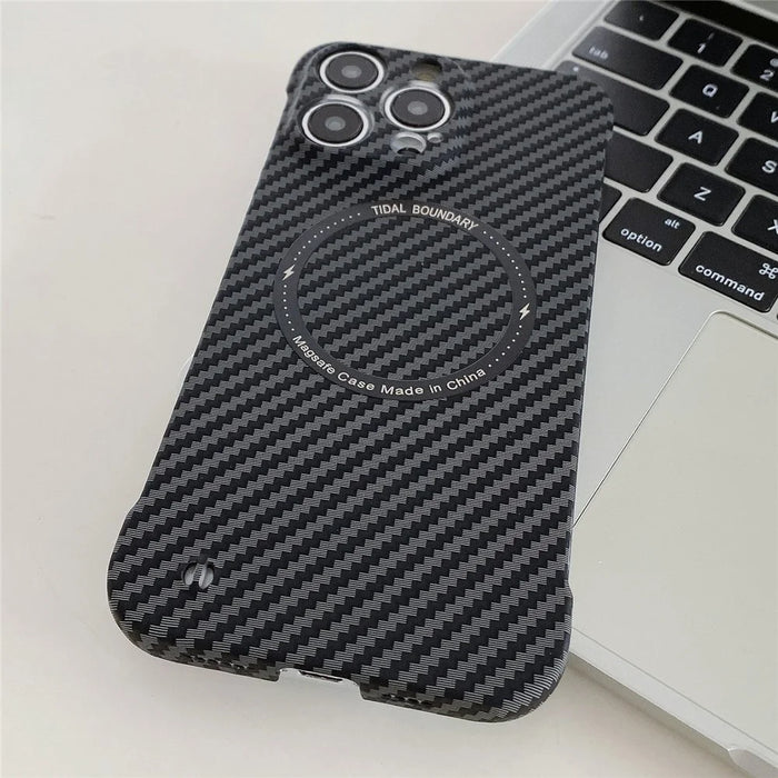 For iPhone 14 Pro Max Anti-Scratch Case Frameless PC Phone Back Cover Compatible with Magsafe - Black - 2