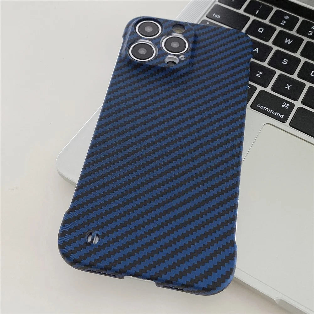 For iPhone 14 Pro PC Case Frameless Phone Protective Cover Slim-Fit Protection Shell - Blue - 2