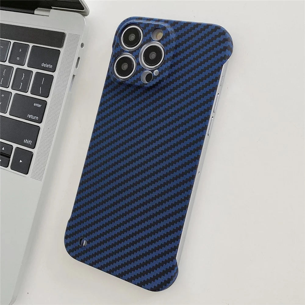 For iPhone 14 Pro PC Case Frameless Phone Protective Cover Slim-Fit Protection Shell - Blue - 3