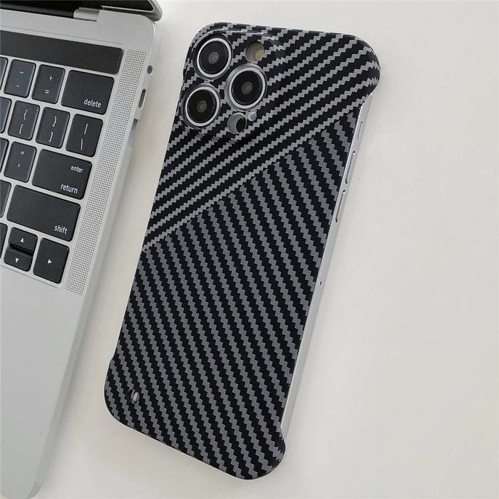 Phone Cover for iPhone 14 Pro Max Frameless PC Phone Case Slim-Fit Protection Shell - Black - 3