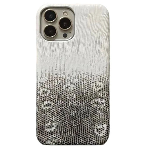 For iPhone 14 Pro Phone Cover Gradient Color PU Leather+PC Anti-Drop Phone Case - White - 1