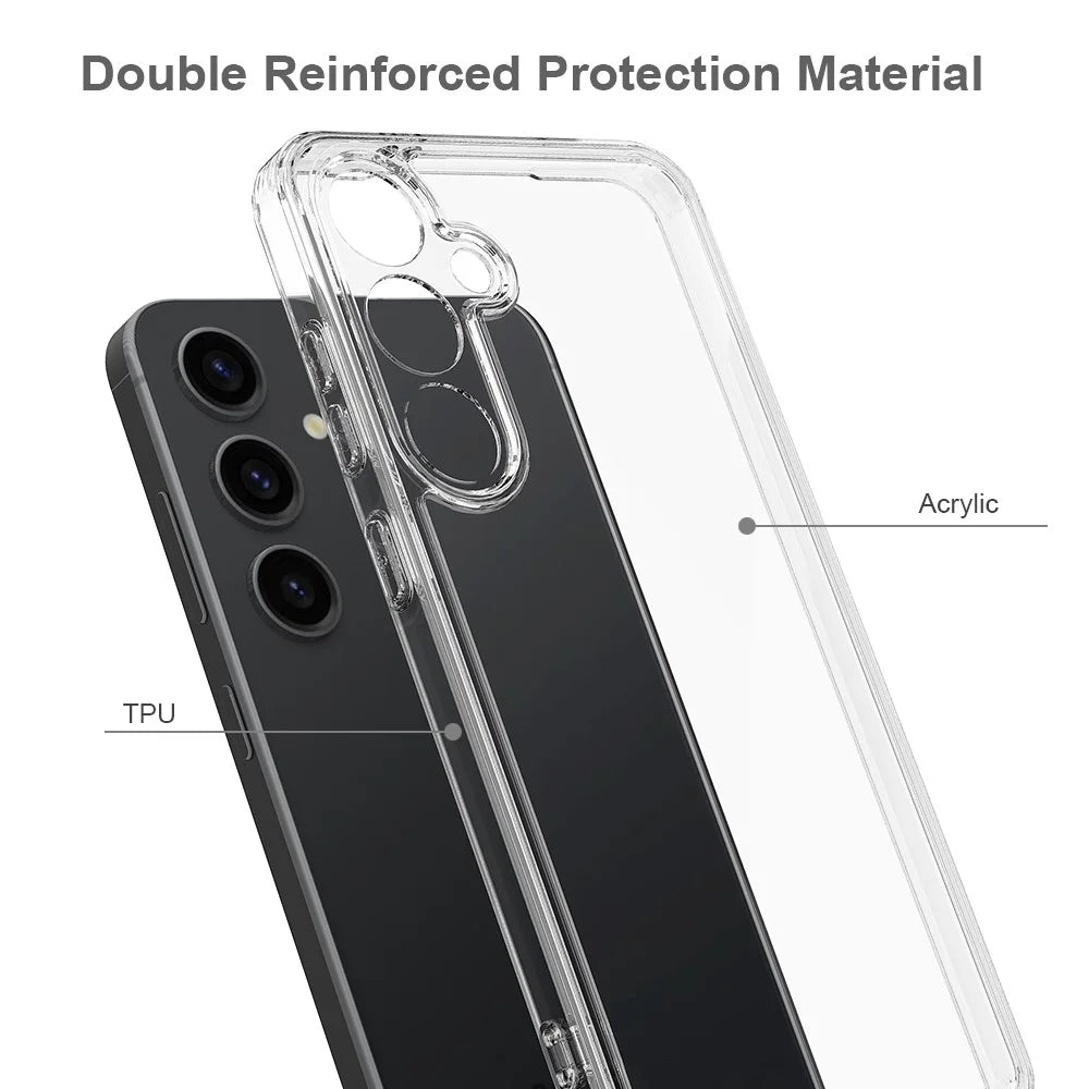 For Samsung Galaxy M55 5G / C55 5G / F55 5G Case Hybrid TPU+Acrylic Transparent Protective Back Cover - 5
