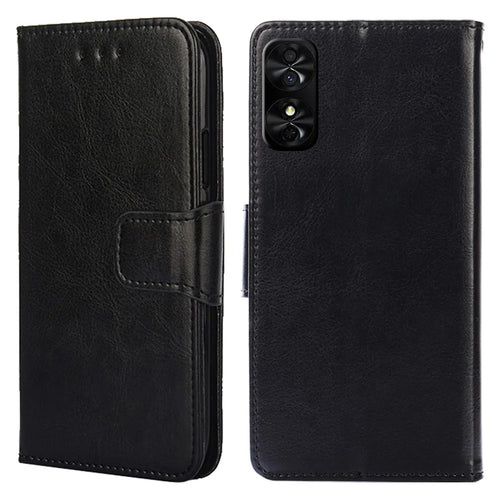 For TCL 50 SE Case PU Leather Magnetic Flip Shockproof Folio Phone Cover - Black - 1