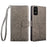 For TCL 50 SE Wallet Case PU Leather Deer Tree Pattern Phone Cover   - Grey - 1