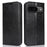 For Google Pixel 9 / Pixel 9 Pro Case Waxy Split Leather Wallet Stand Protective Phone Cover - Black - 1
