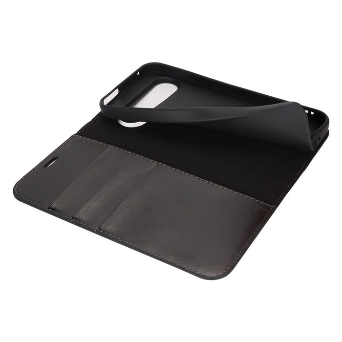 For Google Pixel 9 / Pixel 9 Pro Case Waxy Split Leather Wallet Stand Protective Phone Cover - Black - 5