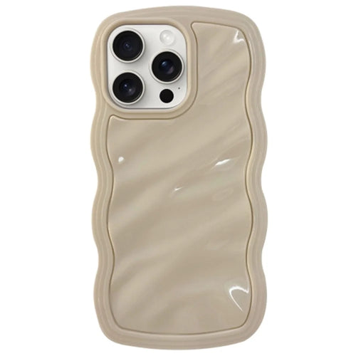 For iPhone 13 Pro Max Case Anti-Scratch TPU Phone Cover with Water Ripple Design - White - 1